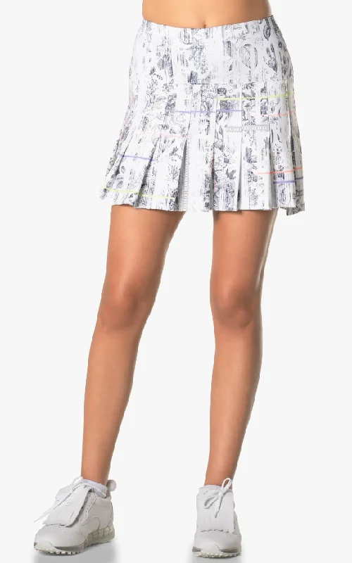 Lucky in Love Electric Toile Pleated Skort 15" silk skirt sleek