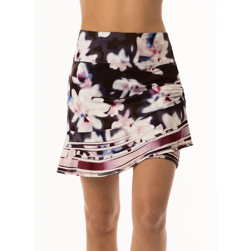 Lucky In Love In Bloom Asymmetrical Ruched Long Womens Golf Skort linen skirt airy