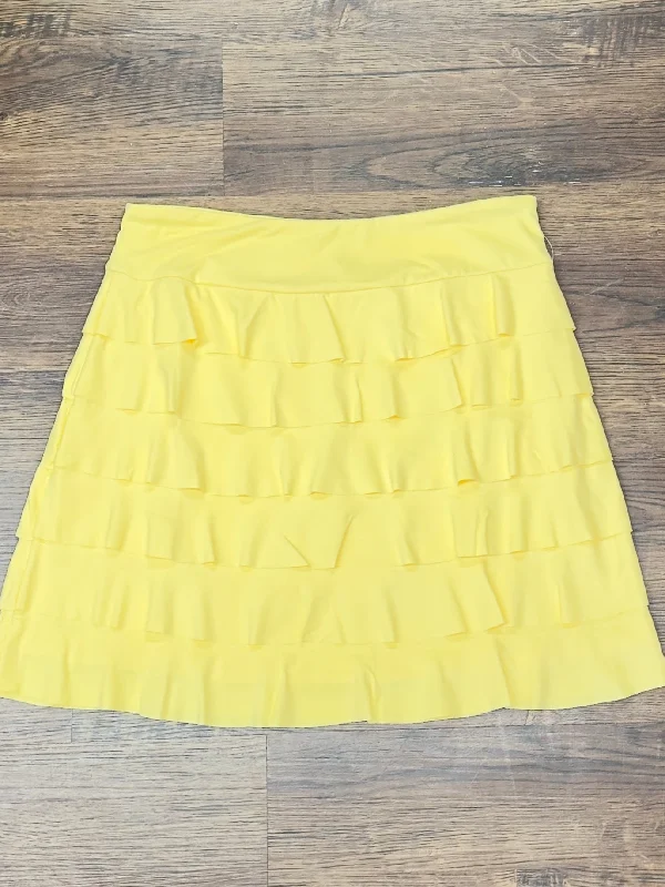 LULU-B YELLOW CHA CHA SKORT asymmetrical skirt cut