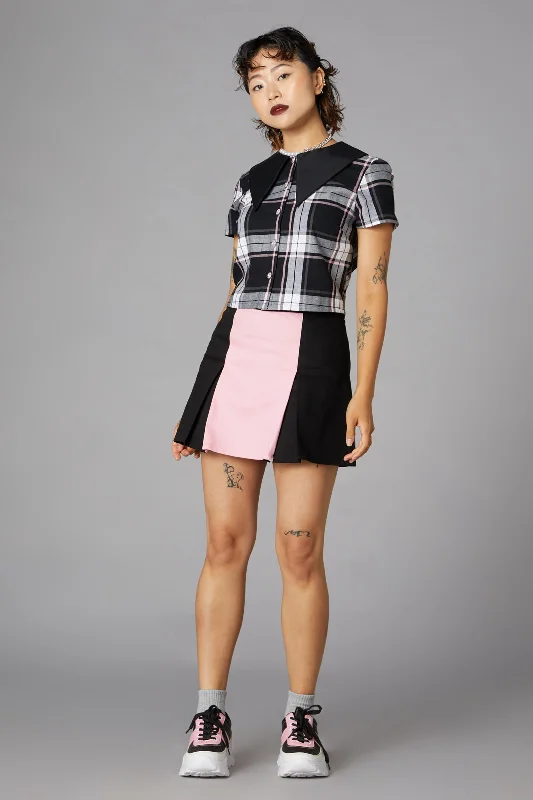 Punk Contrast Skort velvet skirt luxurious