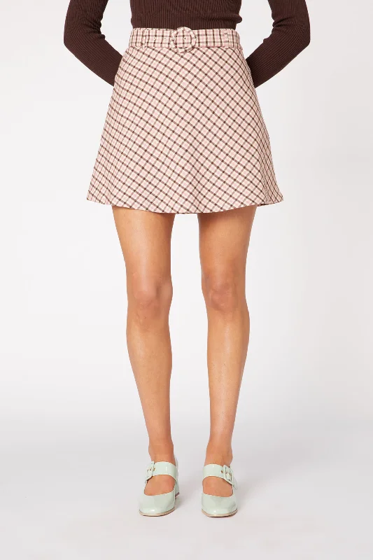 Teigen Check Skirt chiffon skirt delicate